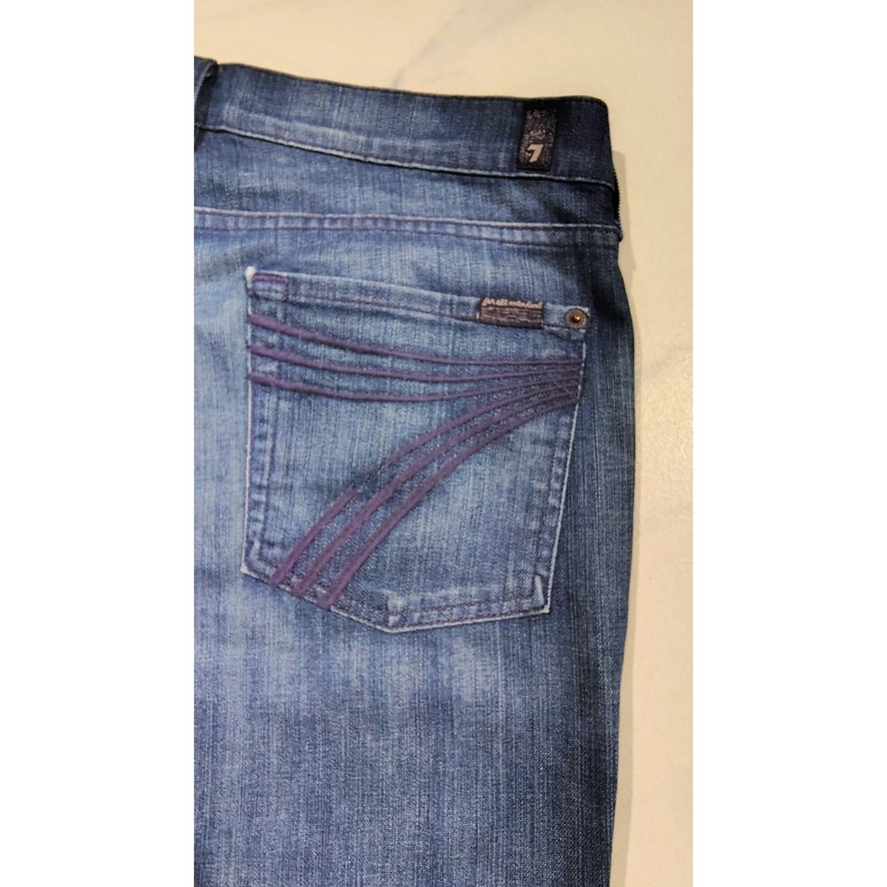 7 For All Mankind Dojo Women Bootcut Flare Jeans Blue Size 32 Mid Rise Denim USA - Picture 11 of 16
